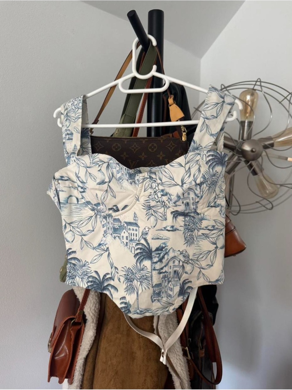 Mistress Rocks Floral Scenic Print Corset Top